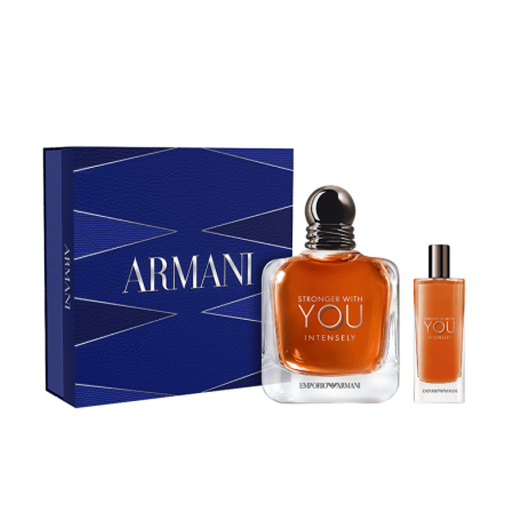 Giorgio Armani Stronger With You Intensely Intense EDP Set 100 ML+ Mini 15 ML (H)