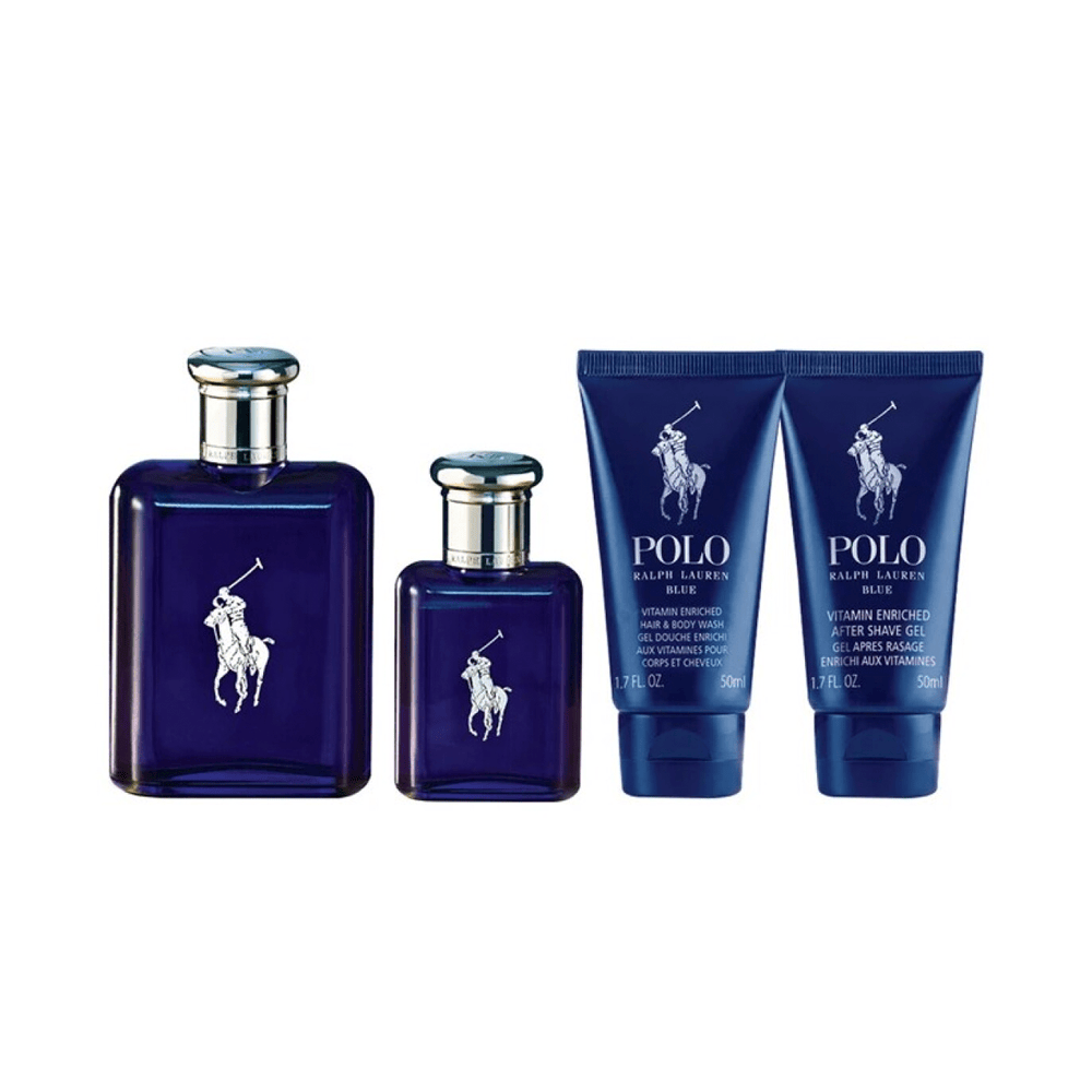 Ralph Lauren Polo Blue Set 125 Ml + 40 Ml + Body Wash 50 Ml + Shave Gel 50 Ml EDT (H)