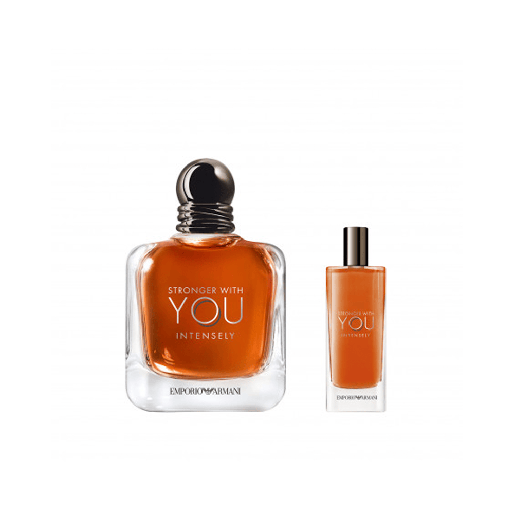 Giorgio Armani Stronger With You Intensely Intense EDP Set 100 ML+ Mini 15 ML (H)