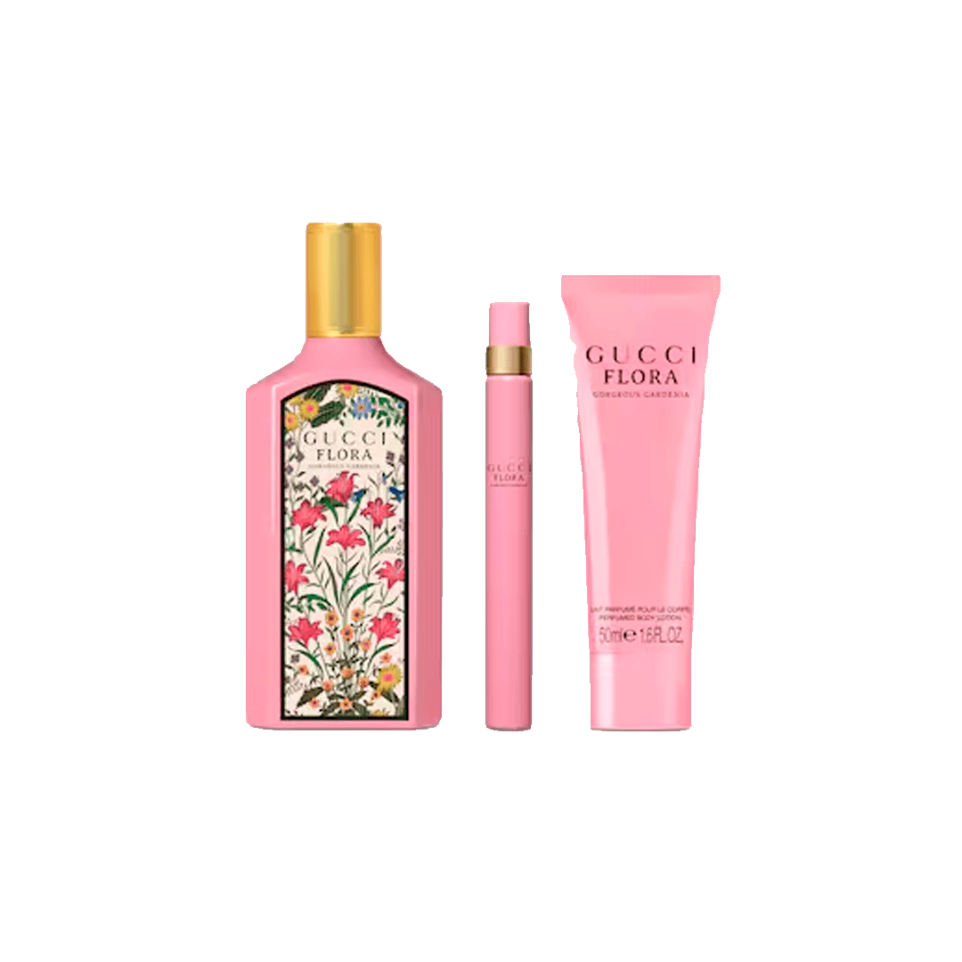 Gucci Set Flora Gorgeous Gardenia EDP 100ML+ Mini 10ML + Body Lotion 50 ML (M)
