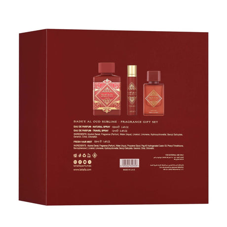 Lattafa Set Badeé Al Oud Sublime 100Ml+50Ml+12Ml EDP (U)