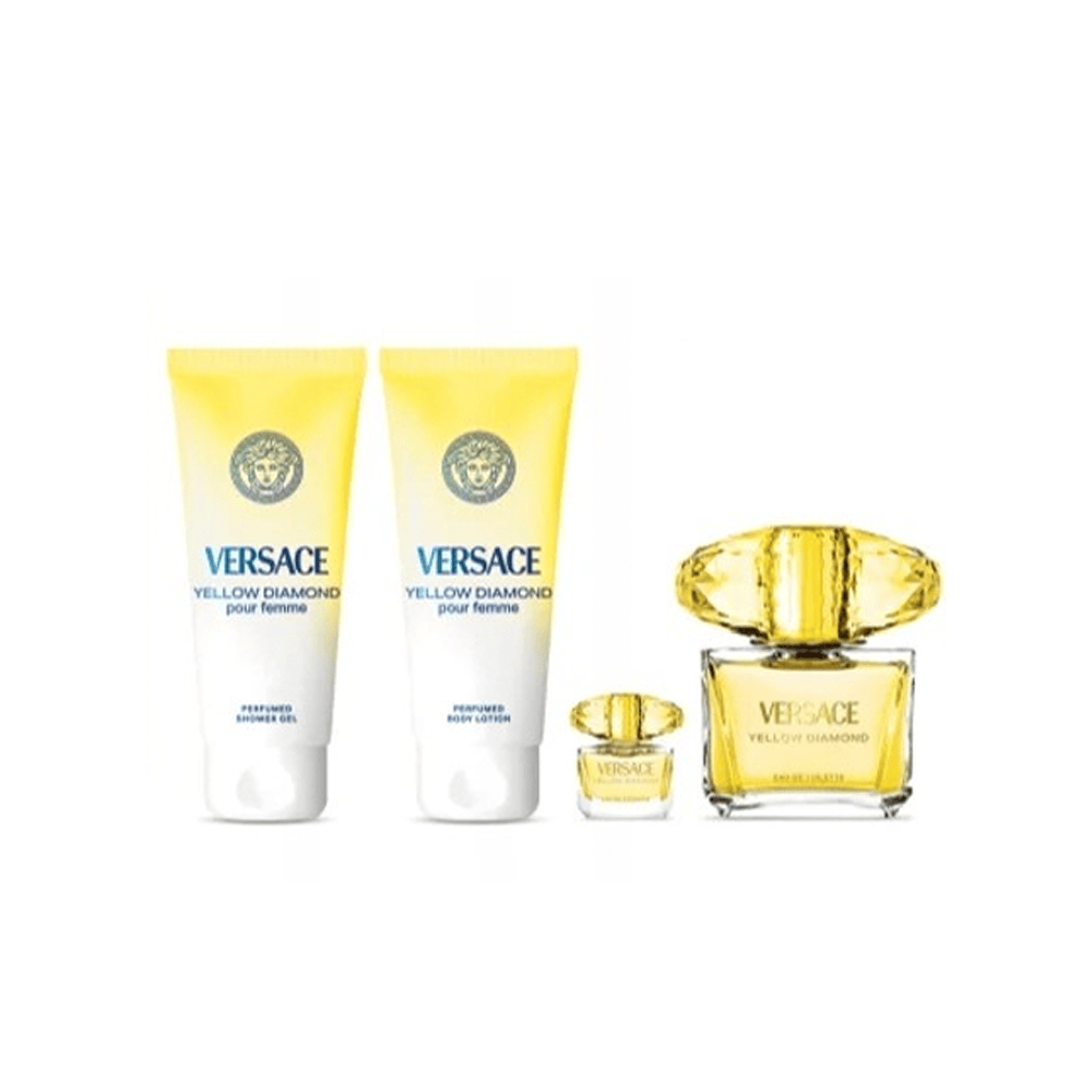 Versace Yellow Diamond Pour Femme EDT 90 ML + Mini 5 ML + Body Locion 100 ML + Gel de Ducha 100 ML (M)