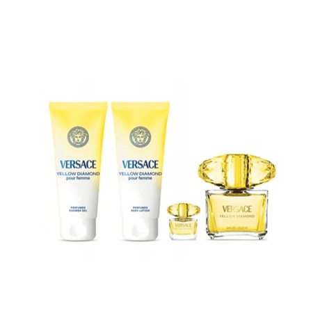 Versace Yellow Diamond Pour Femme EDT 90 ML + Mini 5 ML + Body Locion 100 ML + Gel de Ducha 100 ML (M)