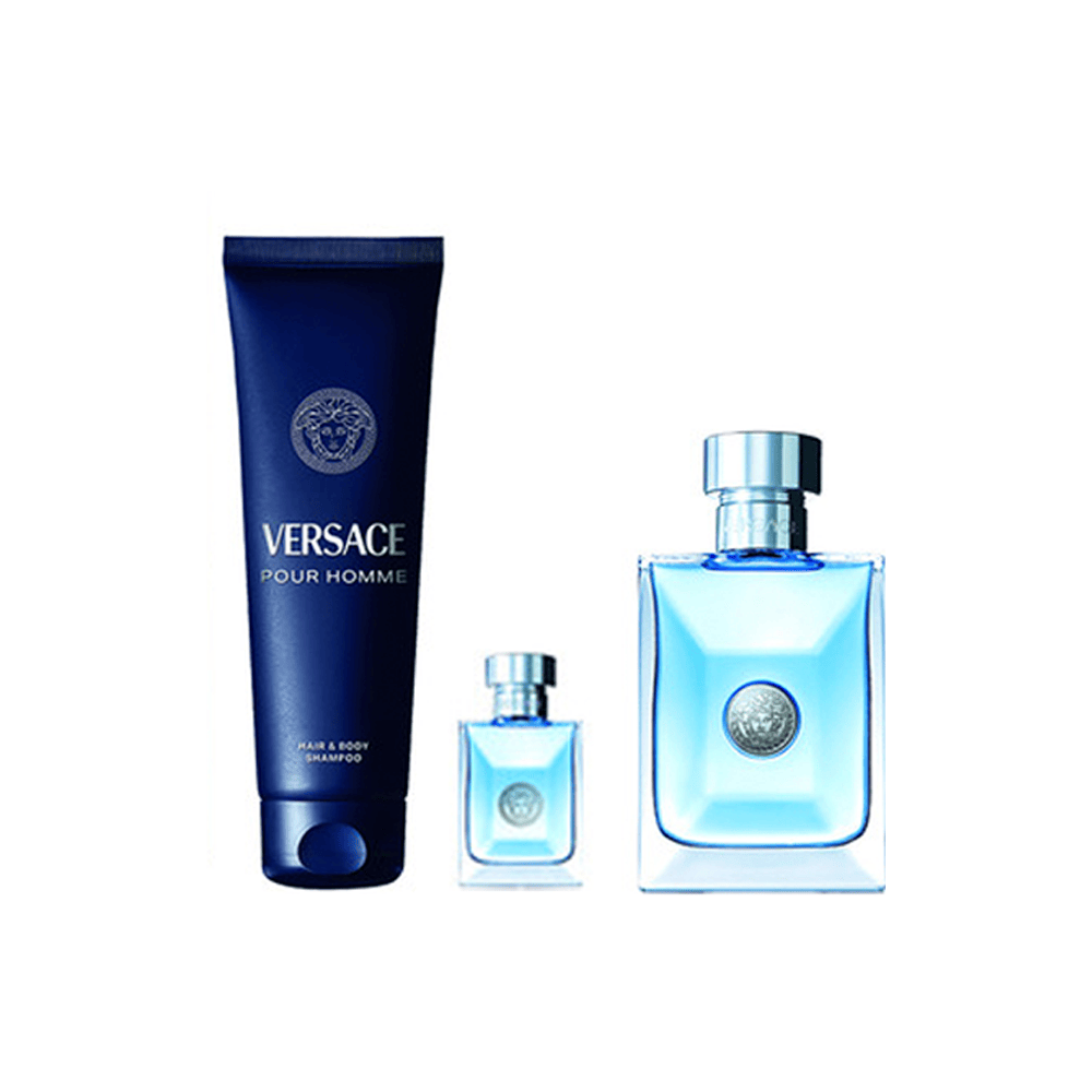 Versace Pour Homme EDT 100ML+Mini 5ML+Body Shampoo 150 ML (H)