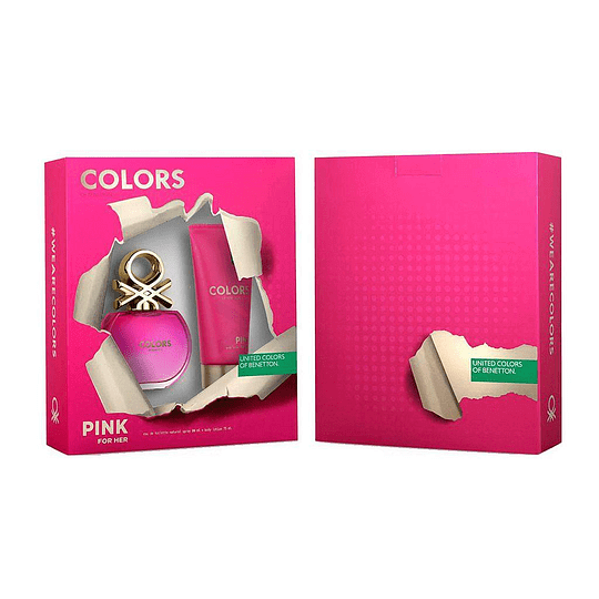 Benetton Colors Pink Set EDT 80 ML + Crema 75 ML (M) Vertical