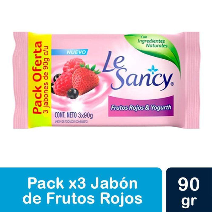 Le Sancy Jabón en Barra Frutos Rojos & Yogurth 3x 90g